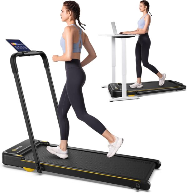 UREVO Folding Standing Desk Treadmill