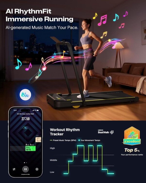 UREVO Folding Standing Desk Treadmill